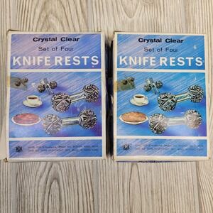 Set of 8 Chadwick-Miller Knife Rests Crystal Clear Tableware MCM Hollywood‎ 1971